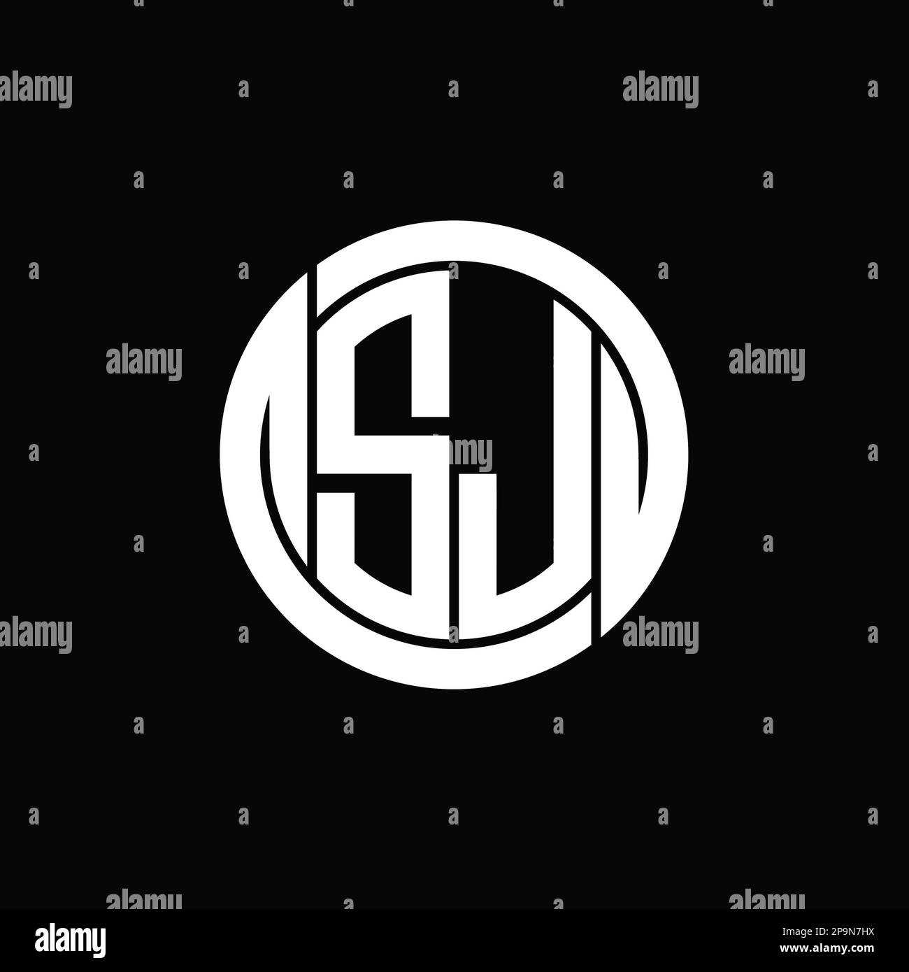 SJ Logo monogram shield inside circle isolated shape vector images ...