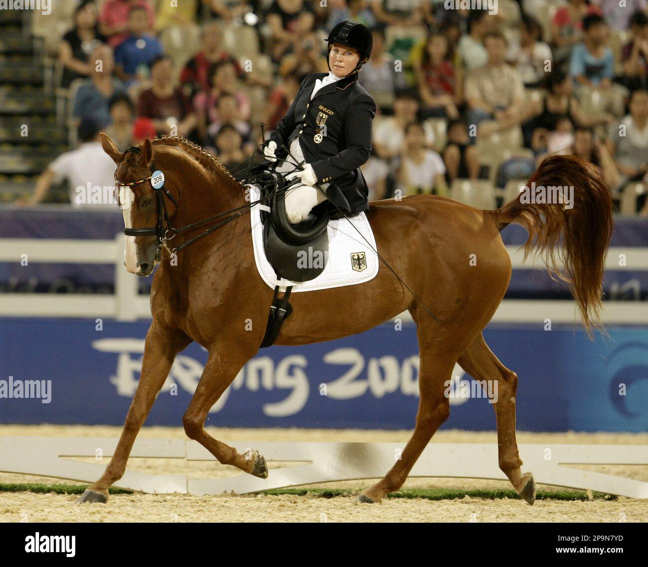 Angelika Trabert of Germany rides Londria 2 during the