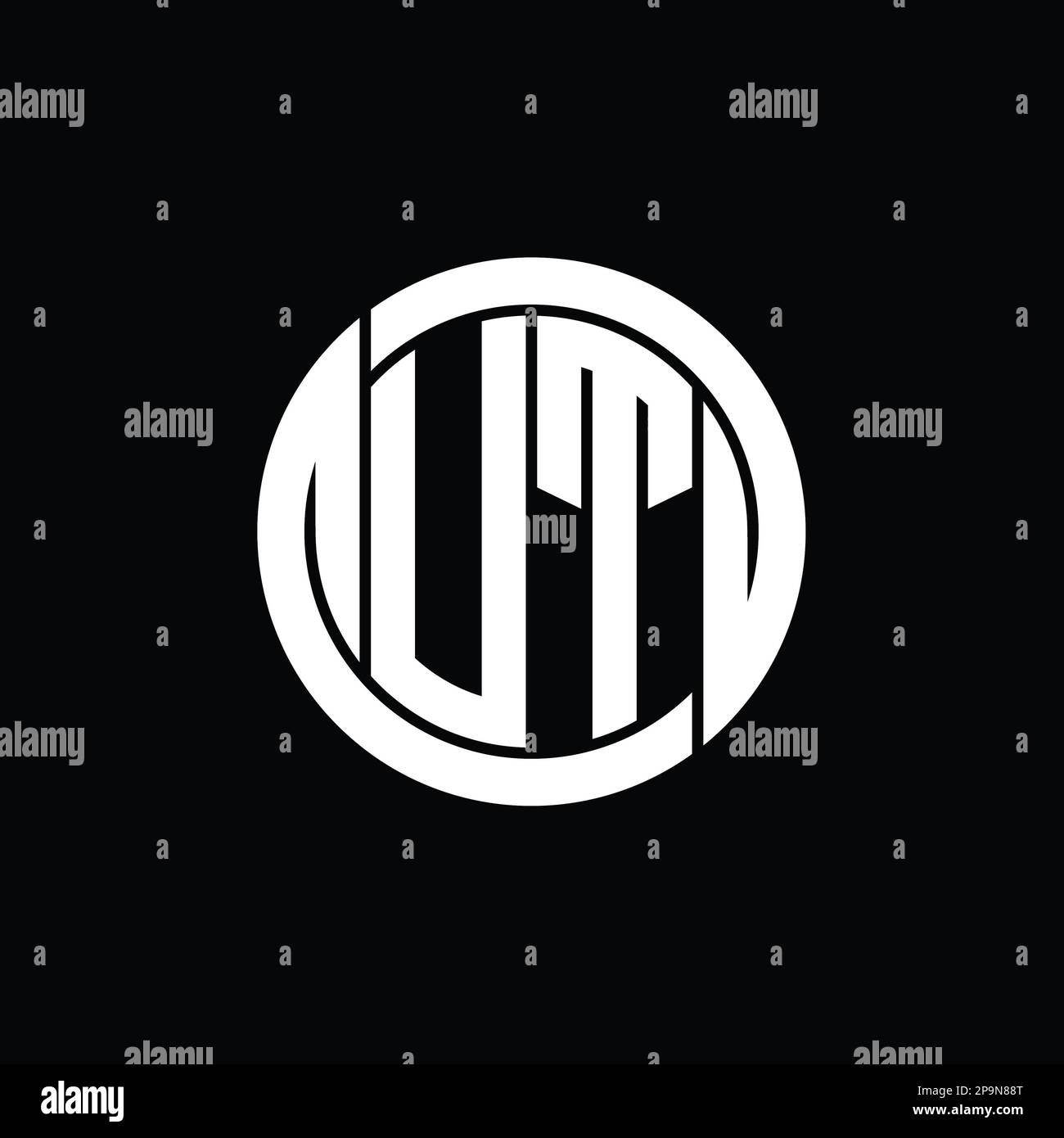 UT Logo monogram shield inside circle isolated shape vector images