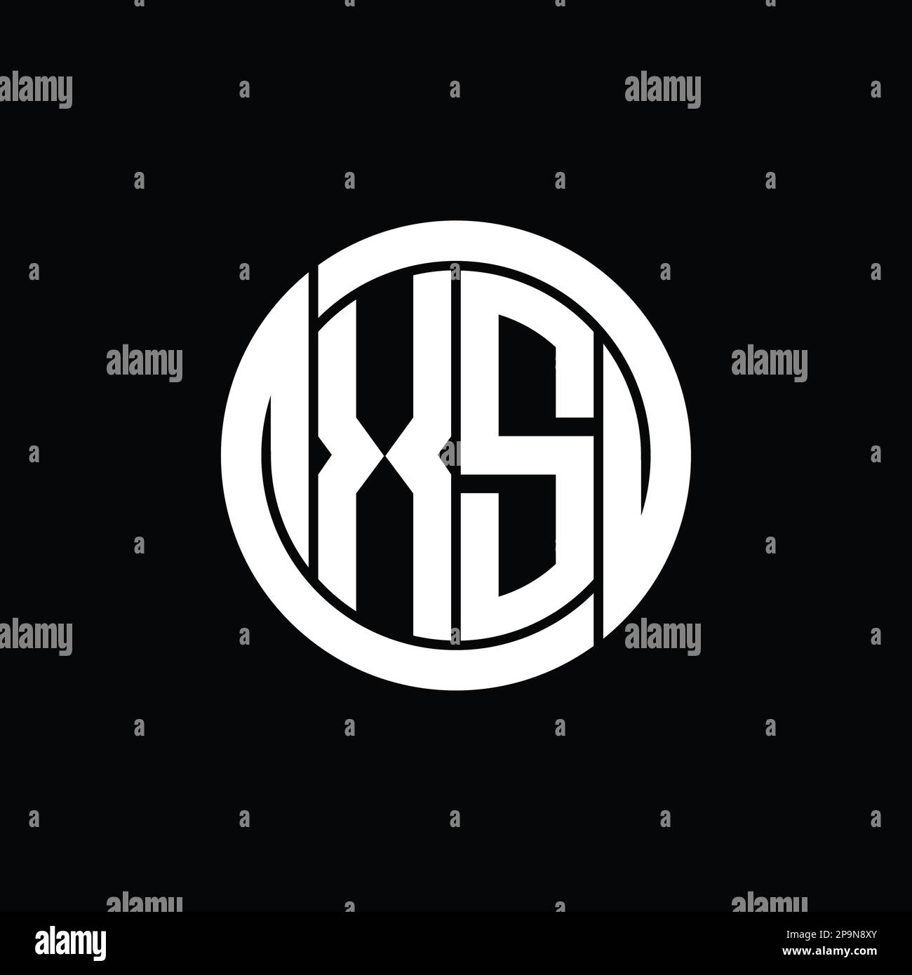 XS Logo monogram shield inside circle isolated shape vector images