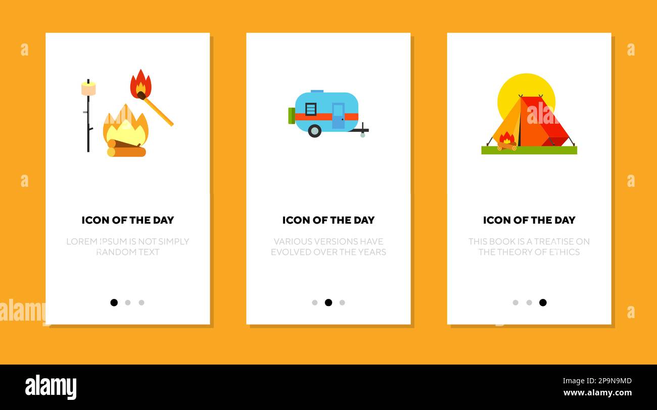 Camping flat vector icon set Stock Vector Image & Art - Alamy