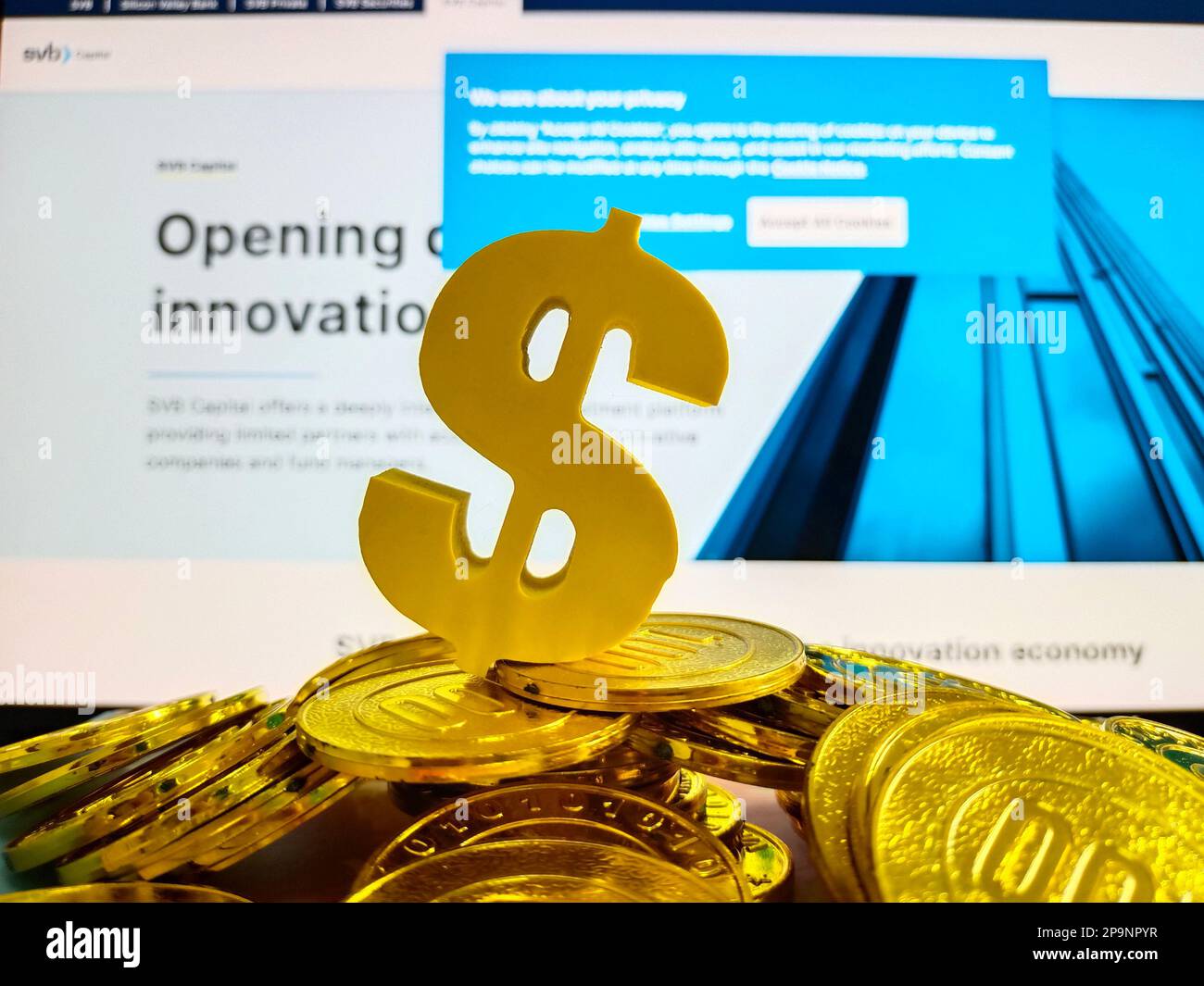 Suqian, China. 11th Mar, 2023. SUQIAN, CHINA - MARCH 11, 2023 - Silicon Valley Bank, Suqian, Jiangsu Province, China, March 11, 2023. The California Department of Financial Protection and Innovation (DFPI) announced the closure of Silicon Valley Bank on March 10, local time, according to a statement released by the Federal Deposit Insurance Corporation (FDIC). (Photo by CFOTO/Sipa USA) Credit: Sipa US/Alamy Live News Stock Photo