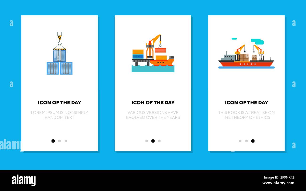 Shipment flat icon set Stock Vector