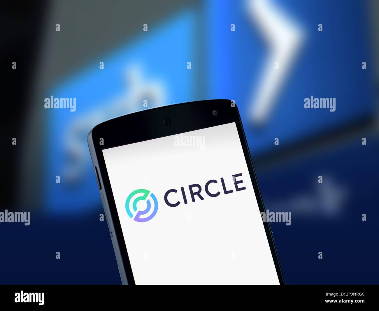 Suqian, China. 11th Mar, 2023. SUQIAN, CHINA - MARCH 11, 2023 - Illustration: Encrypted payment company Circle, Suqian, Jiangsu, China, March 11, 2023. Crypto payments company Circle: Still has $3.3 billion of its $40 billion USDC reserves in Silicon Valley banks. (Photo by CFOTO/Sipa USA) Credit: Sipa US/Alamy Live News Stock Photo