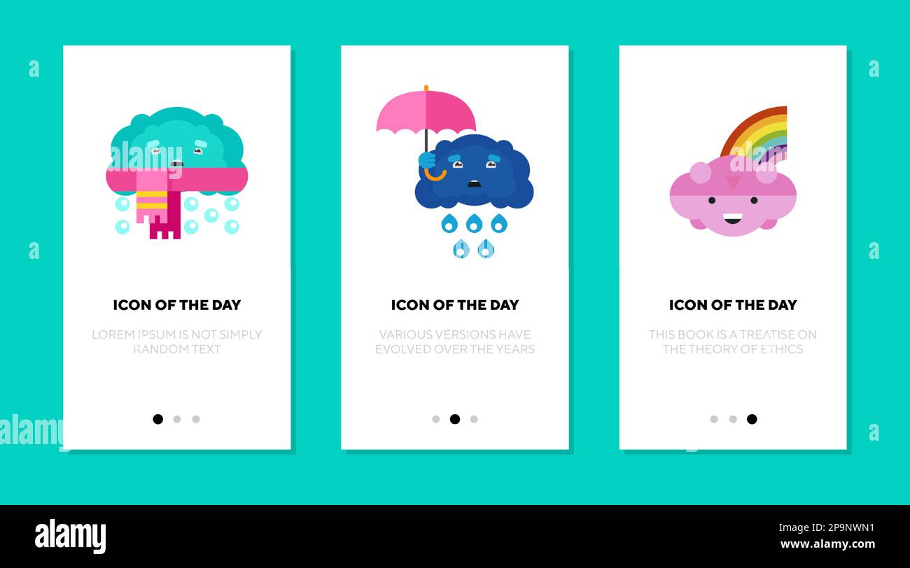 Cute clouds flat icon set Stock Vector Image & Art - Alamy