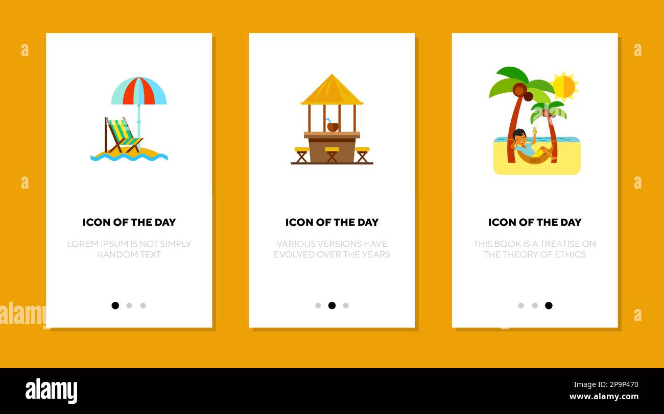 Summer vacation flat vector icon set Stock Vector Image & Art - Alamy