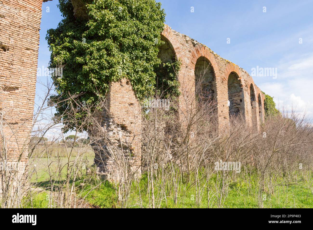 Roman aqueduct at the Appia Antica near Rome Stock Photo Alamy