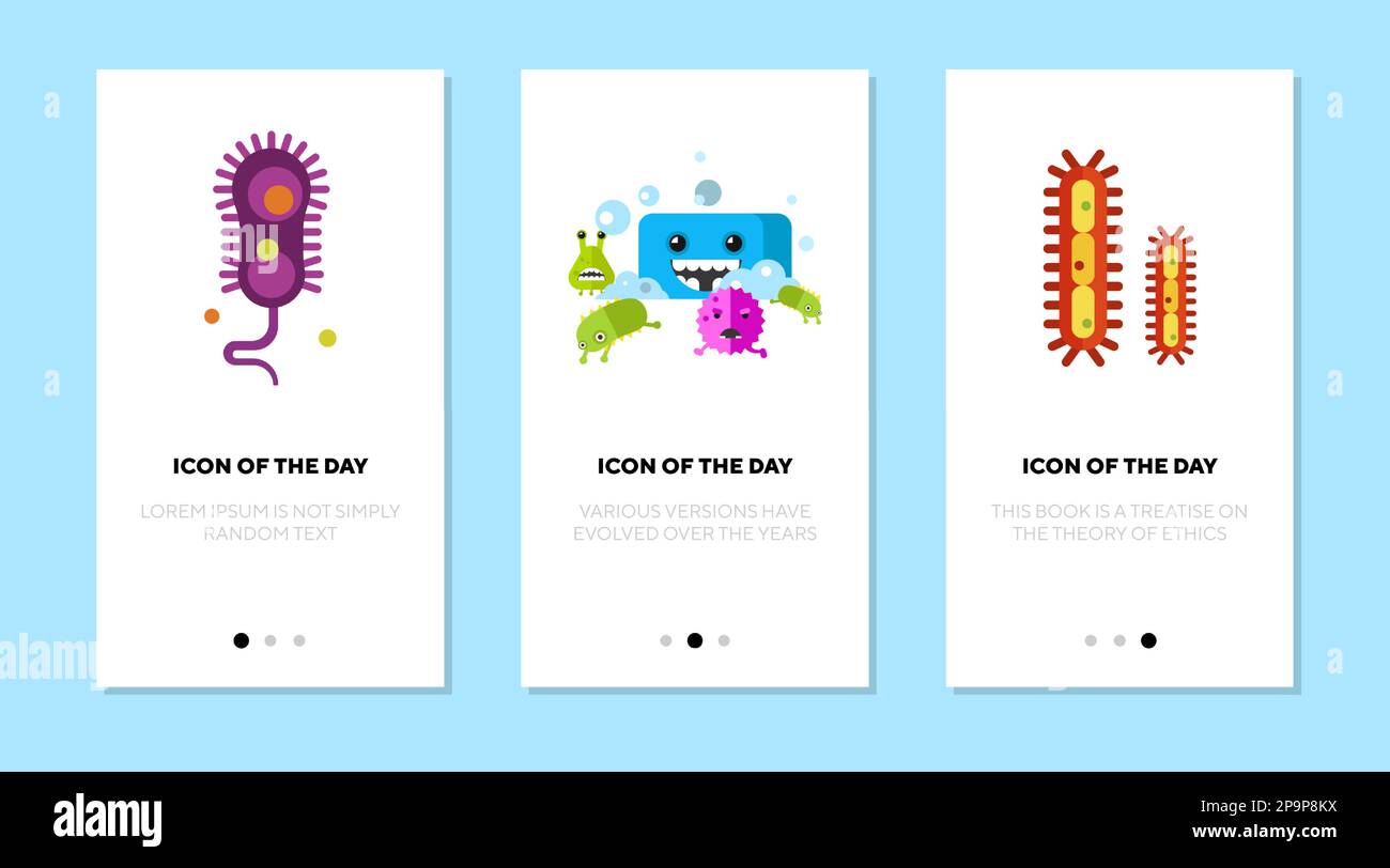 Bacterias flat vector icon set Stock Vector Image & Art - Alamy