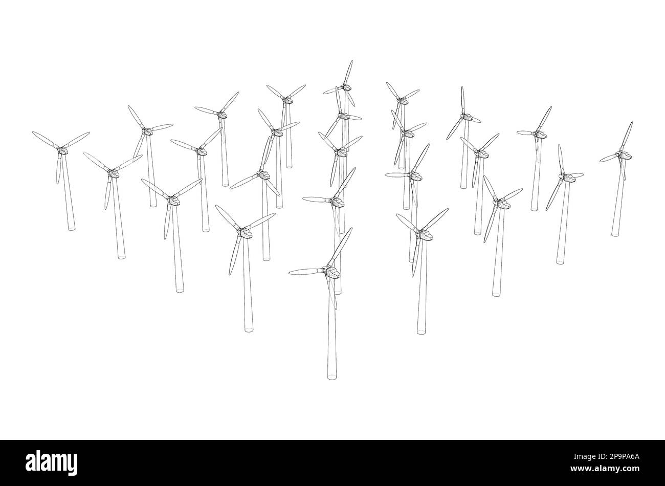 Wind turbines. 3d illustration Stock Photo Alamy
