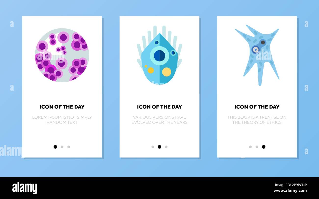 Microbes and microorganisms flat vector icon set Stock Vector