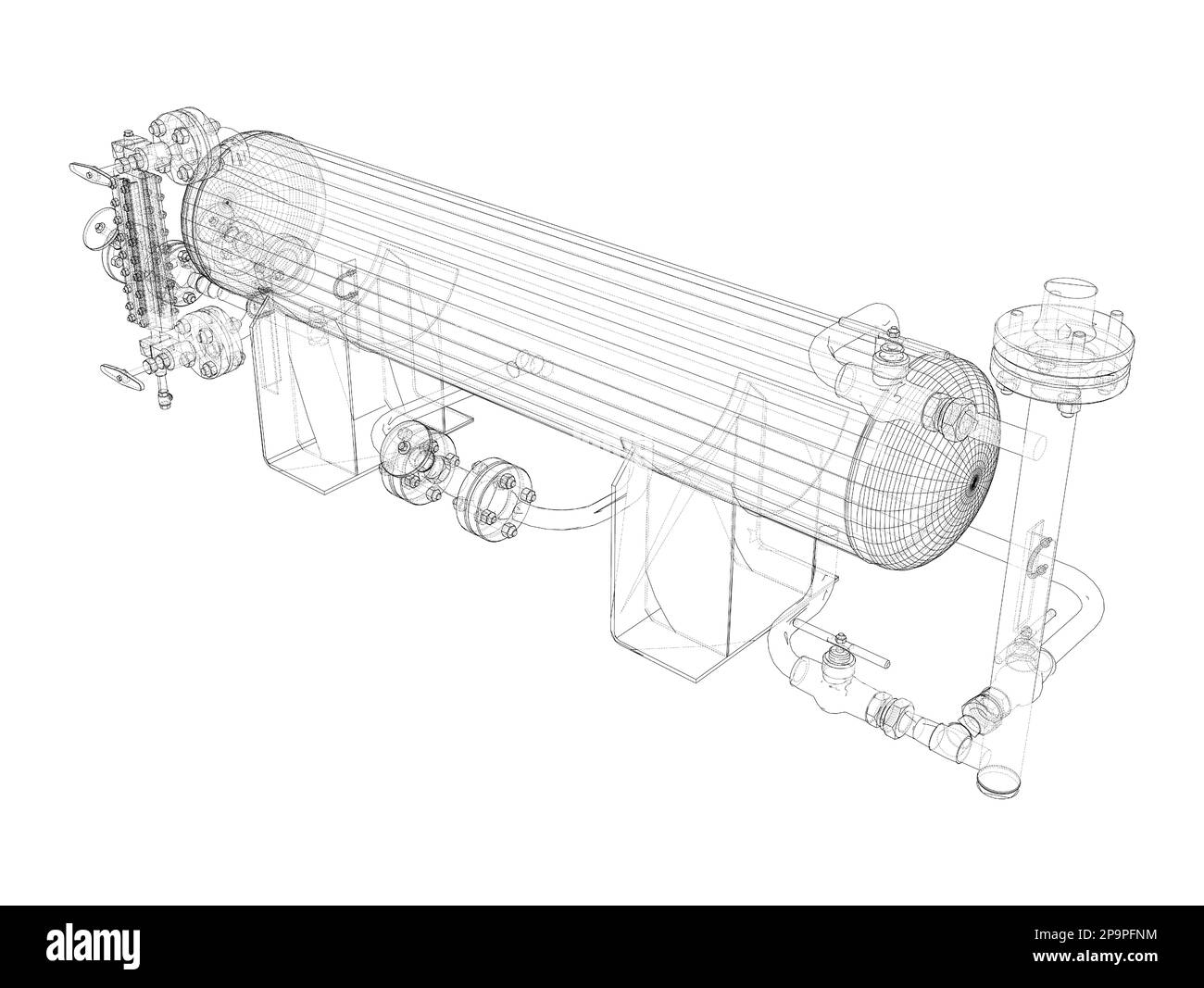 Industrial tank with valves Stock Photo - Alamy