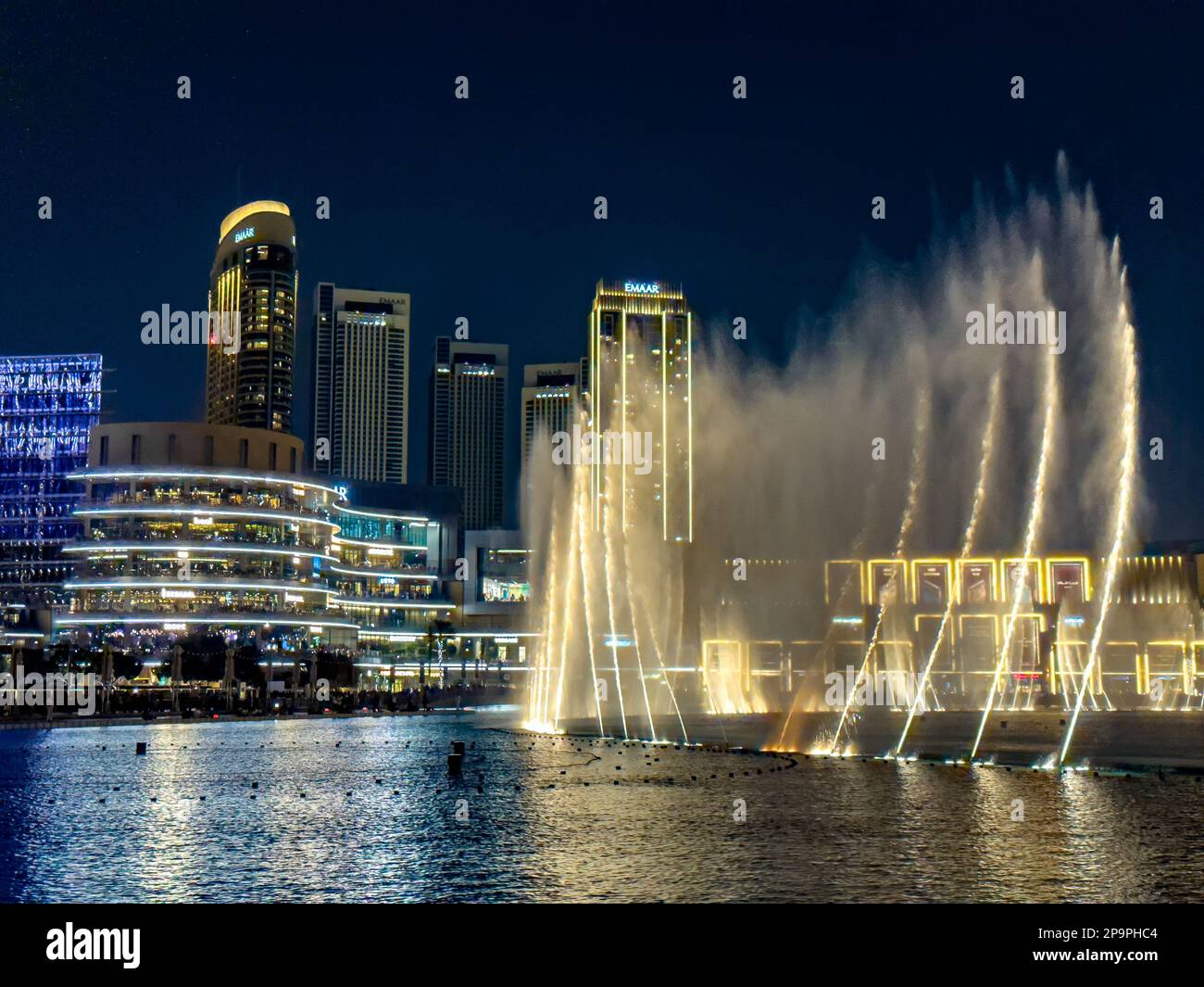 The Dubai Fountain show on Burj Khalifa Lake, in Downtown Dubai, United
