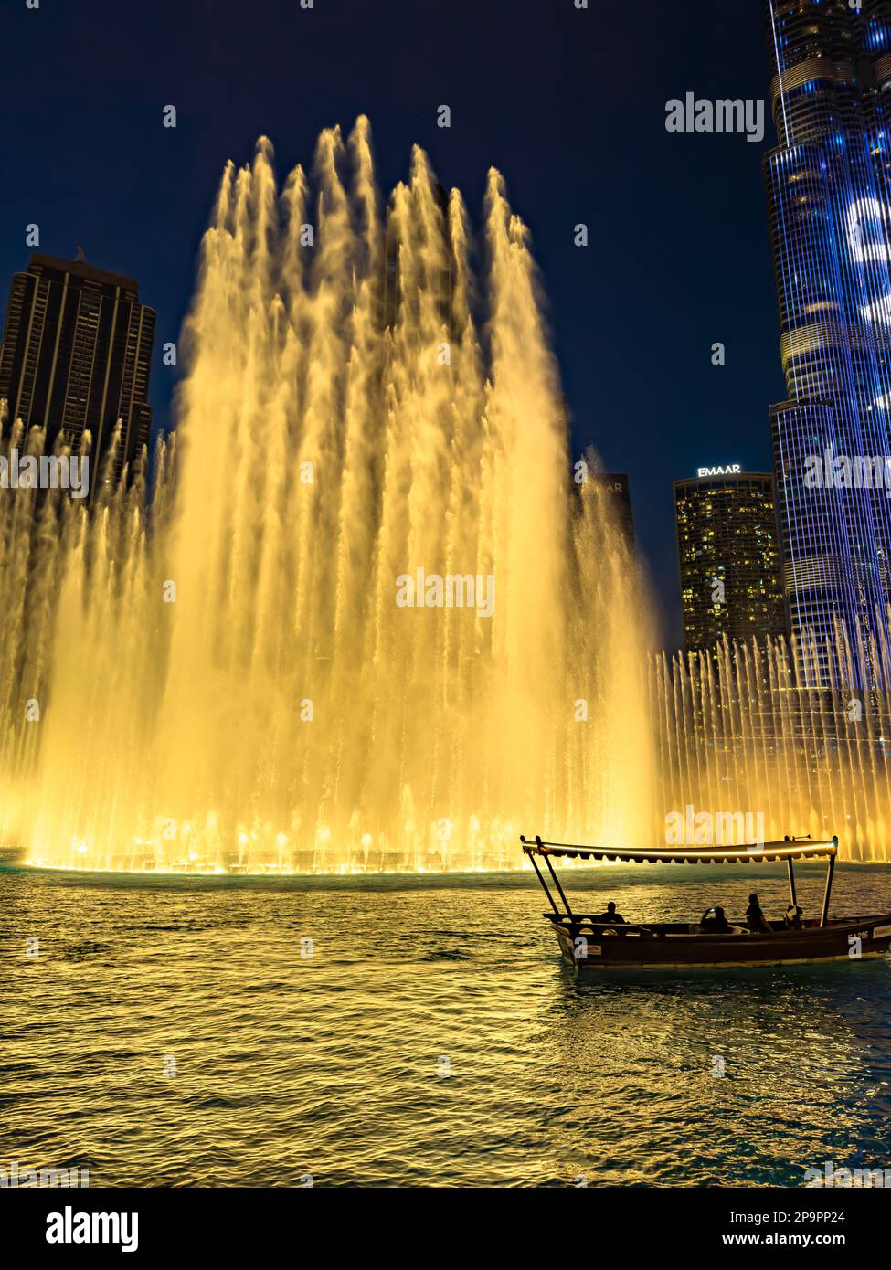 The Dubai Fountain show on Burj Khalifa Lake, in Downtown Dubai, United