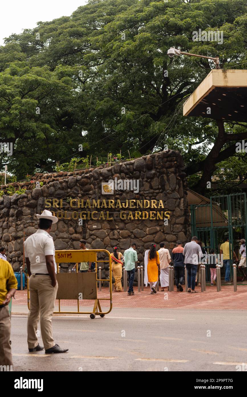 Mysore Zoo Karnataka India September 1 2022 Tourists visiting the