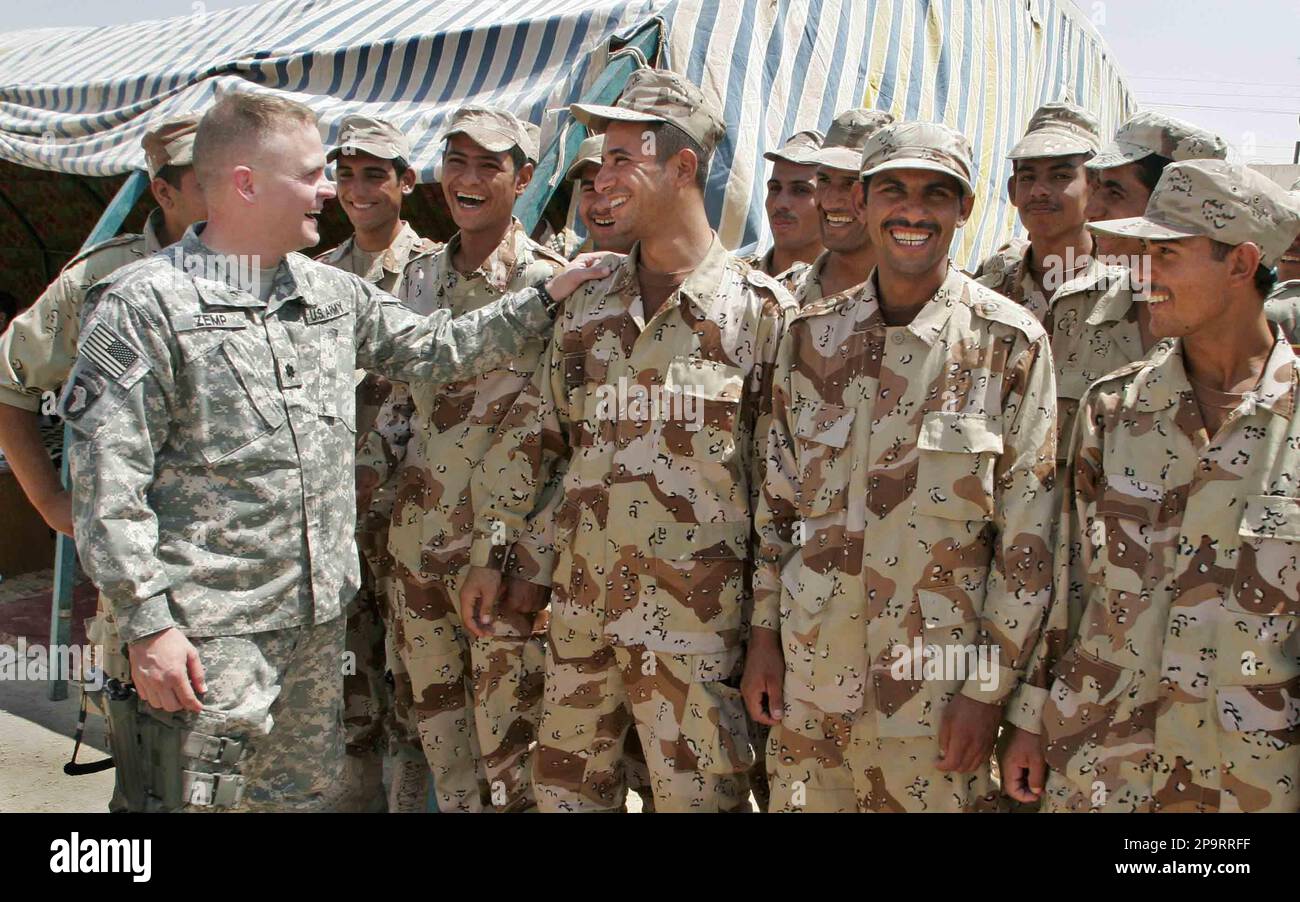 U.S. Army Lt. Col. William Zemp, left, commander of the 3rd Battalion