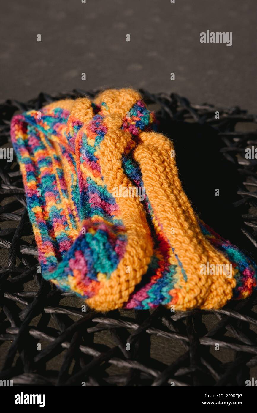 Clothing made by knitted wool Stock Photo Alamy