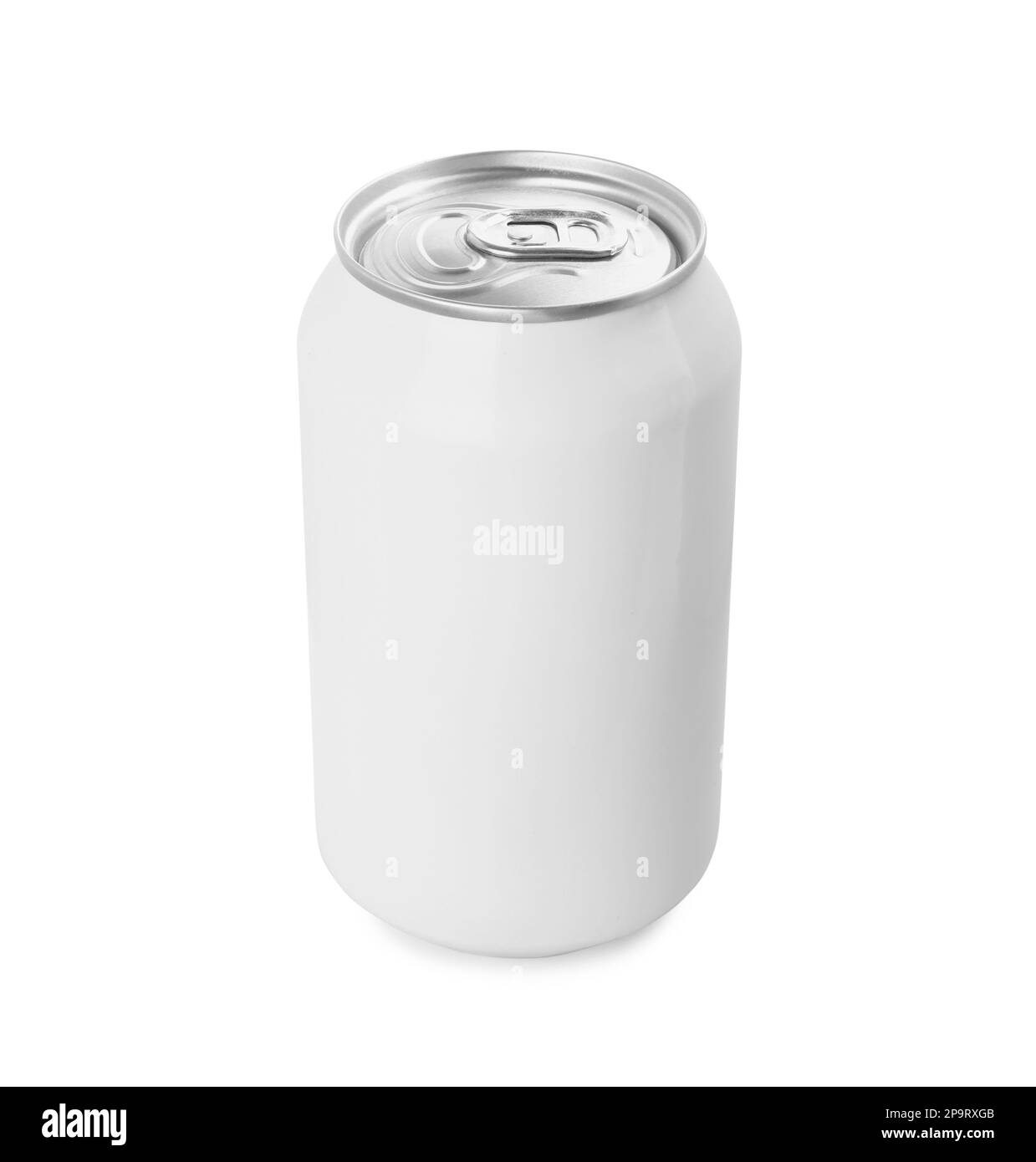 Can of energy drink isolated on white. Mockup for design Stock Photo