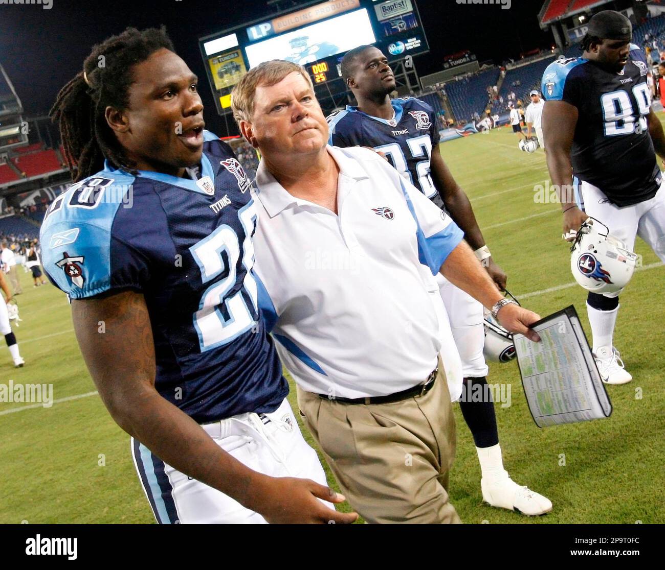 Mike Emeringer Tennessee Titans offensive coordinator Mike Heimerdinger joins his ...
