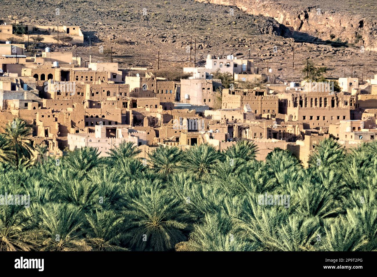 View of the old village in Al Hamra, Oman Stock Photo Alamy