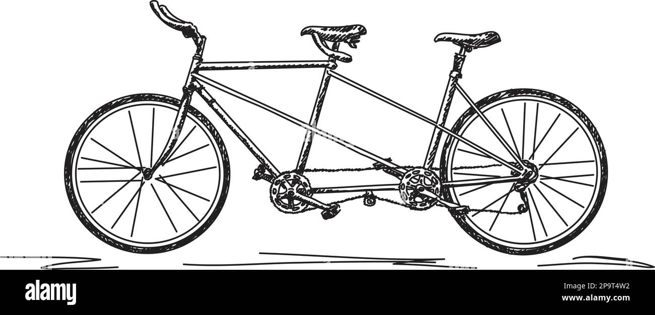 Sketch of tandem bicycle vector Stock Vector Image & Art Alamy