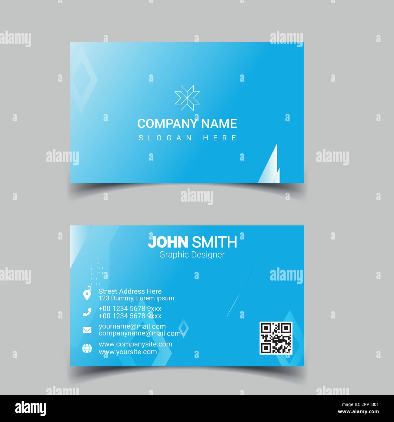 Professional business card design template for company or business. Two ...