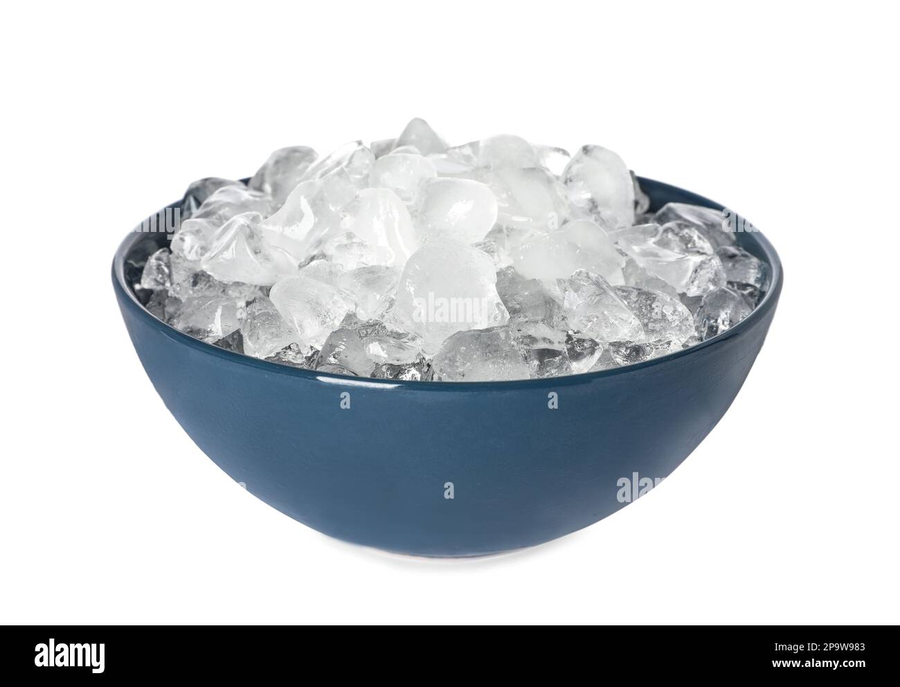 Crushed ice in bowl on white background Stock Photo - Alamy