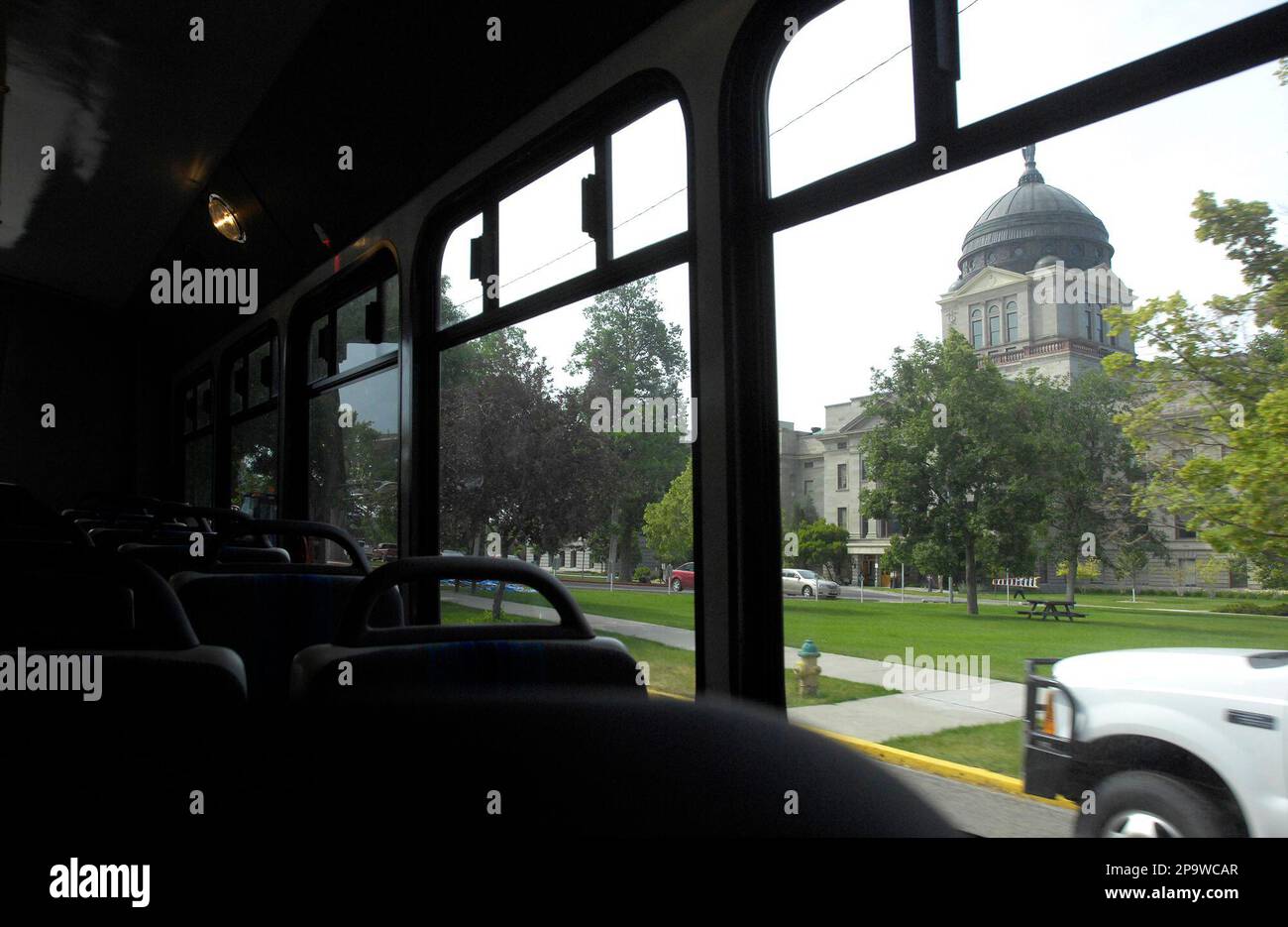 The Capitol building is seen through the Helena Area Transit’s bus ...