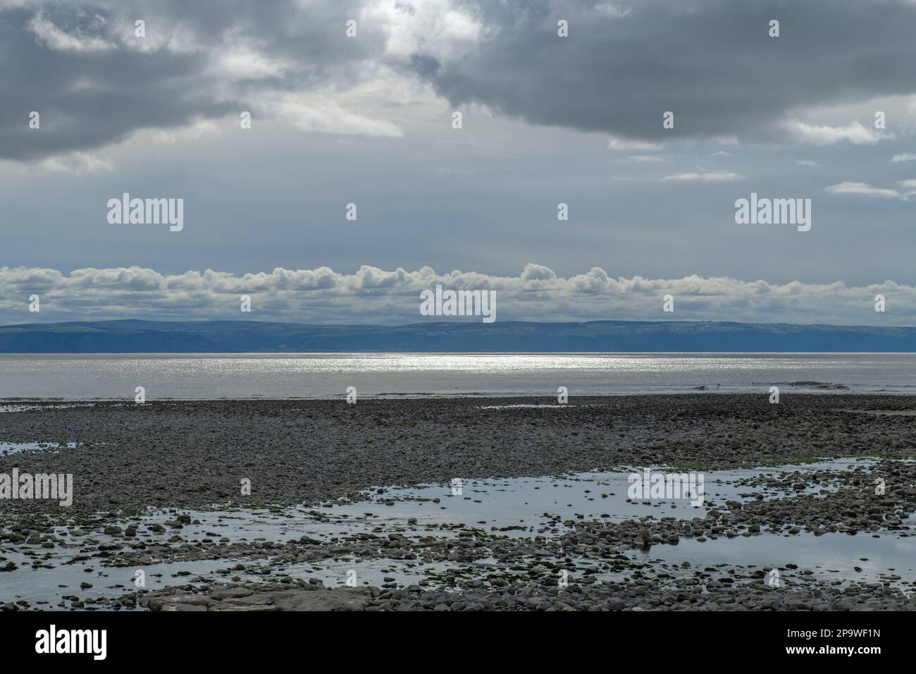 View across Llantwit Major Beach to the Bristol Channel off the