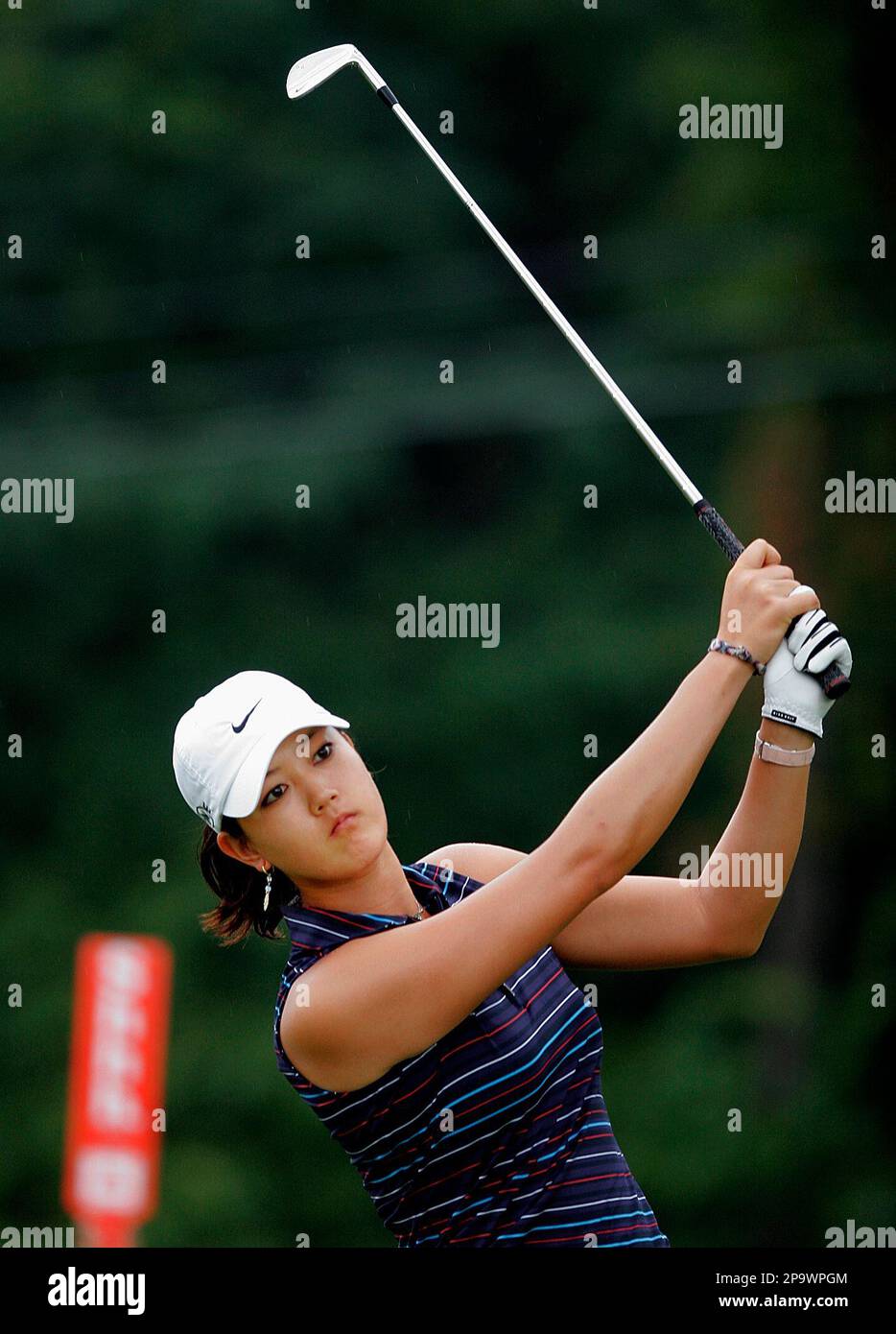 Michelle Wie drives off the number two tee during the third round of