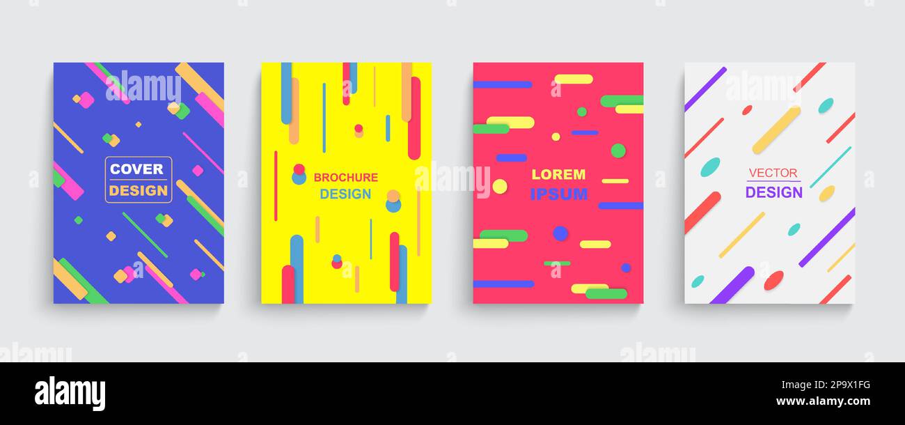 Geometric graphic posters, music patterns set. Minimal colorful dots