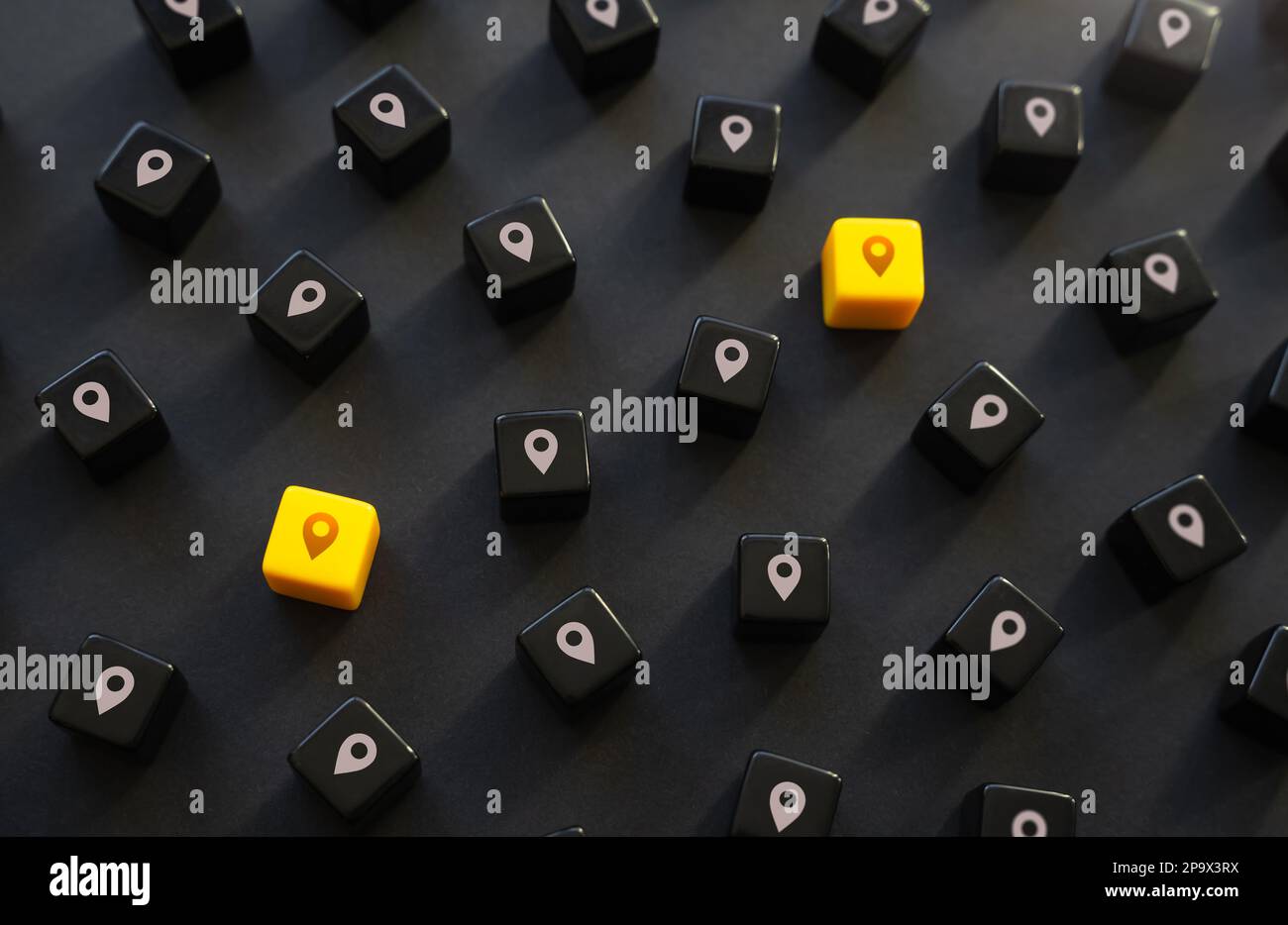 Highlighted location pins. Leisure and tourism, entertainment and