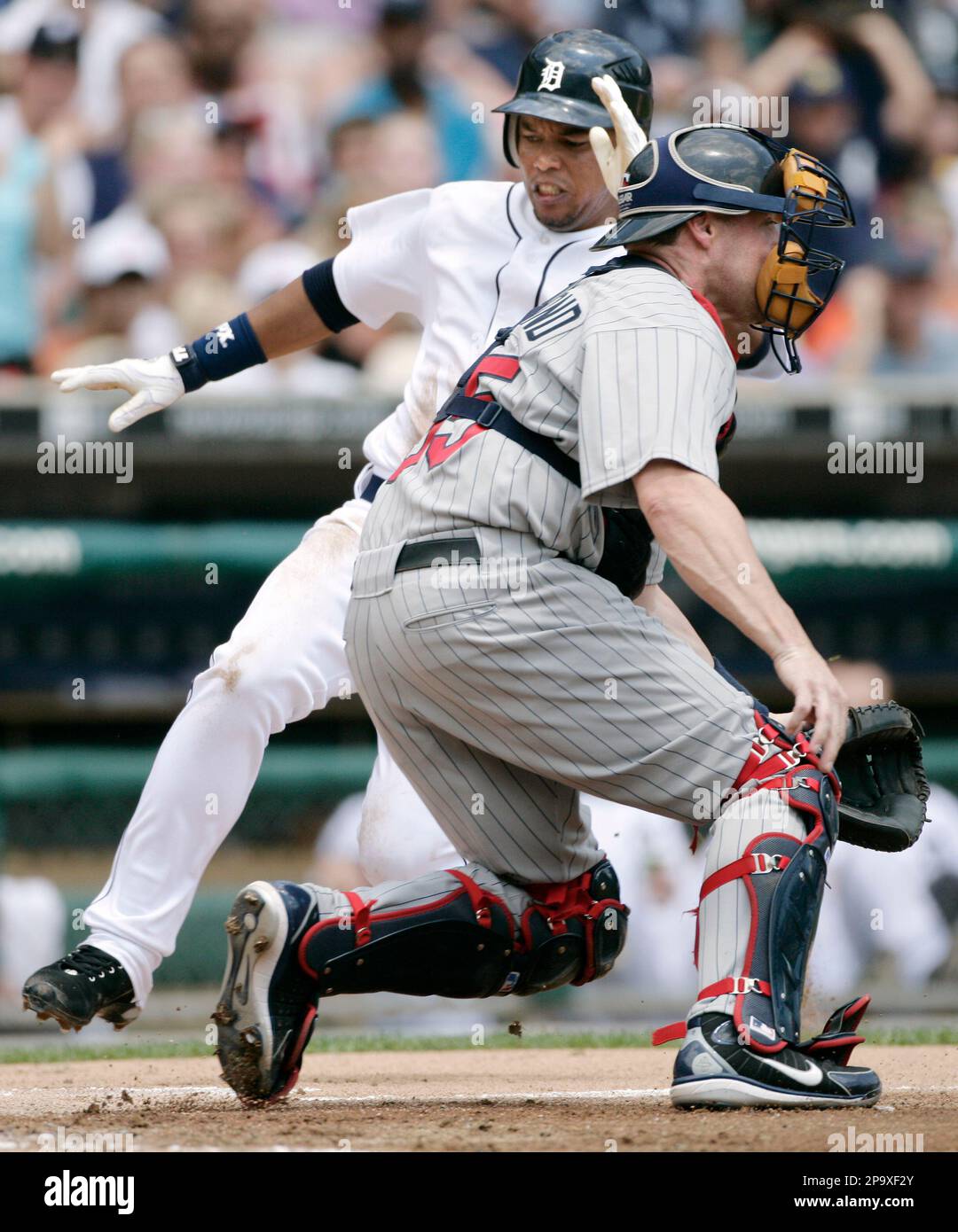 FILE **Detroit Tigers catcher Ivan Rodriguez celebrates scoring