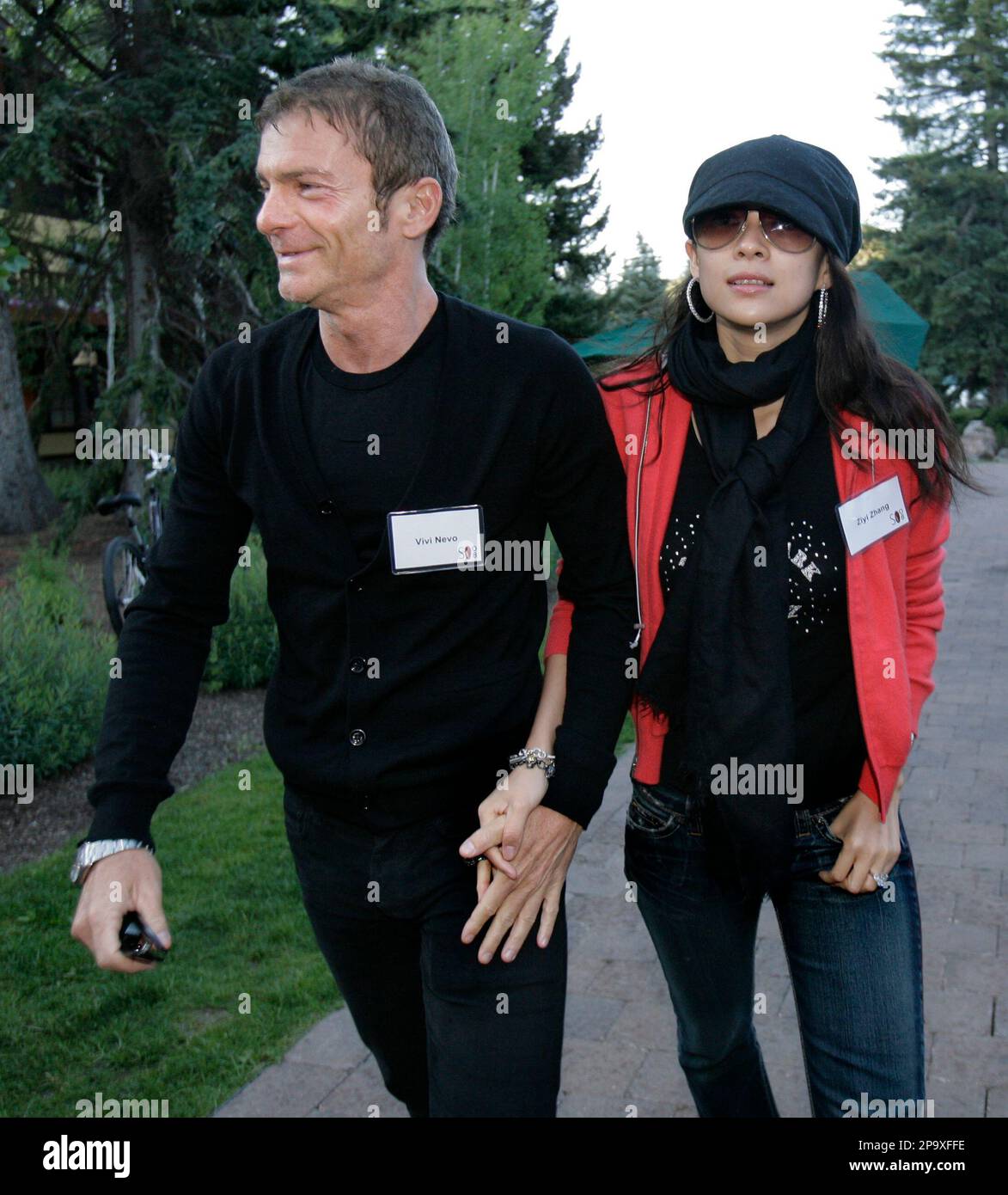 Vivi Nevo, of NV Investments, and Chinese actress Zhang Ziyi arrive for