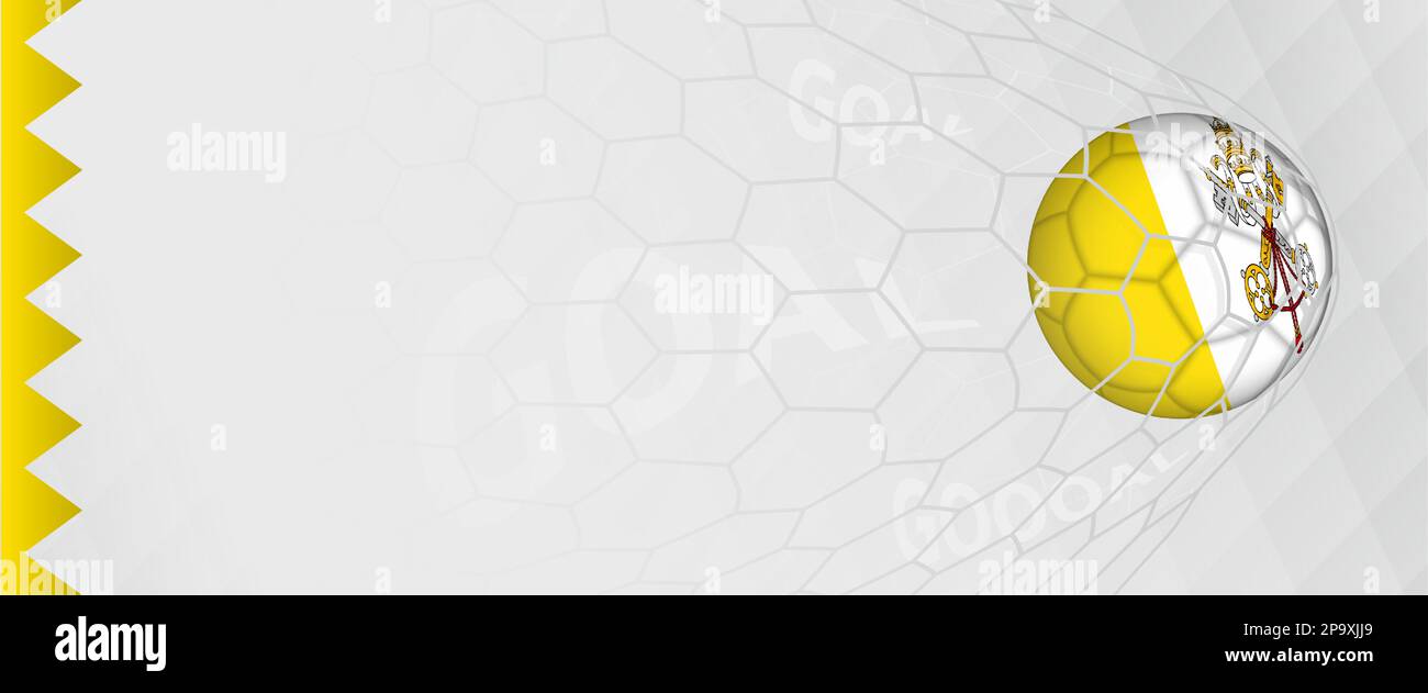 Banner design of a football ball with flag of Vatican City in football