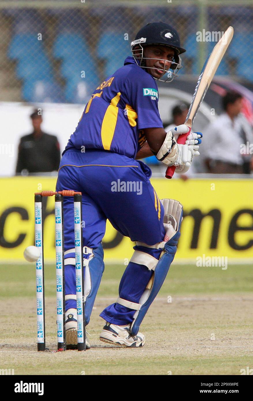 Sri Lankan batsman Sanath Jayasuriya bats against India during their