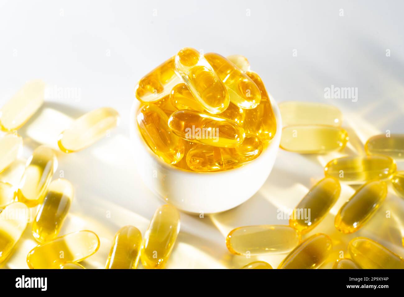 Vitamin D, omega 3, omega 6, Food supplement oil filled fish oil, vitamin A, vitamin E, flaxseed