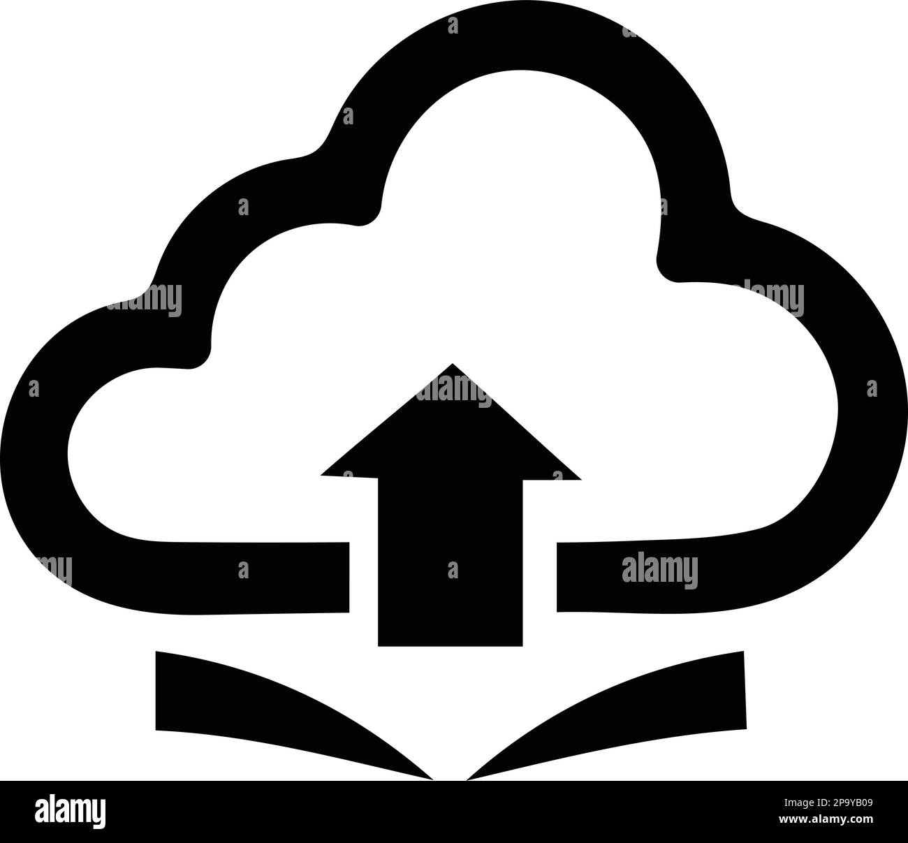 Cloud upload icon isolated on white background. Simple vector
