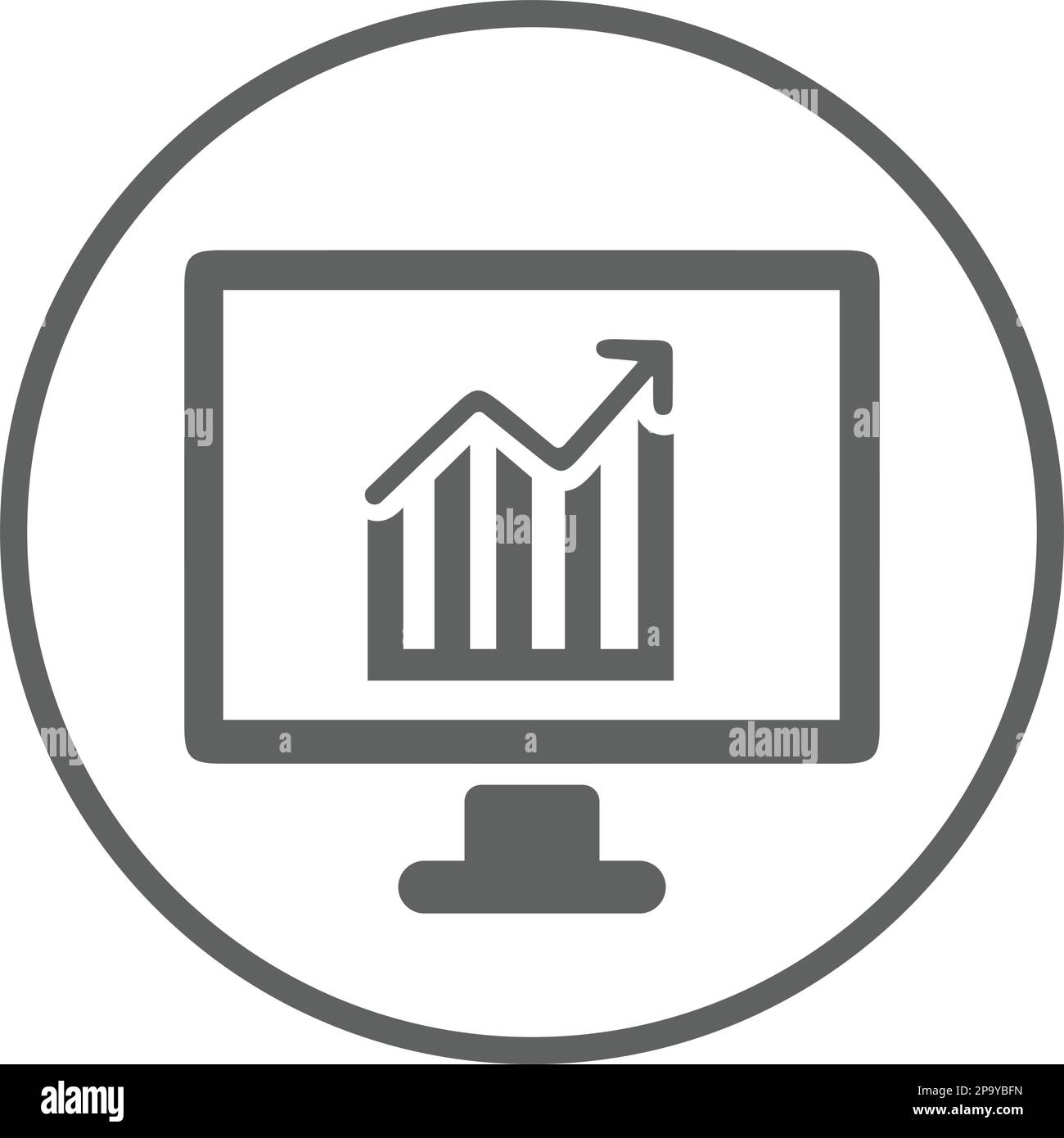 Analytics, growth graph icon isolated on white background. Simple ...