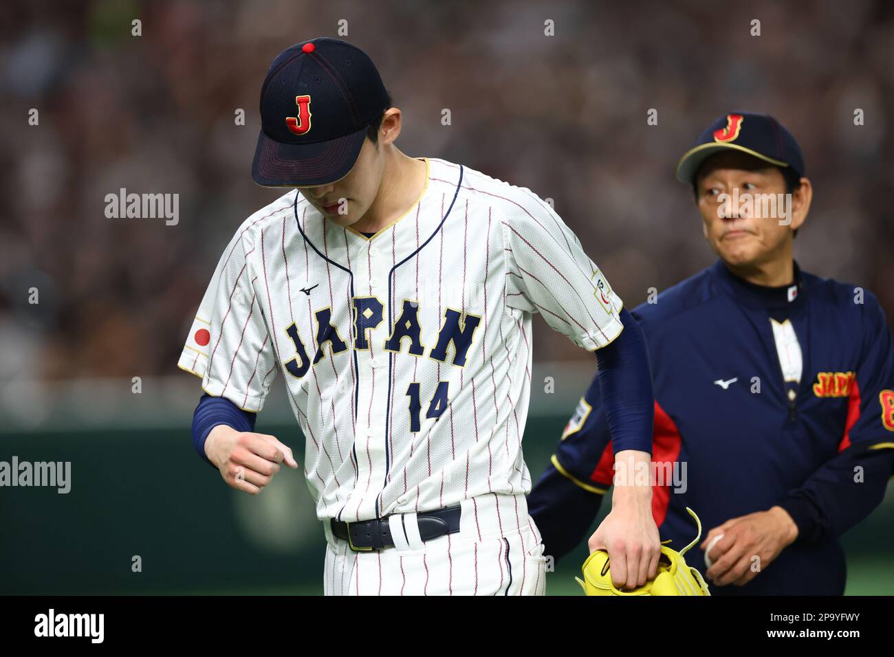 Tokyo, Japan. 11th Mar, 2023. (LR) Roki Sasaki, Hideki Kuriyama (JPN) Baseball 2023 World
