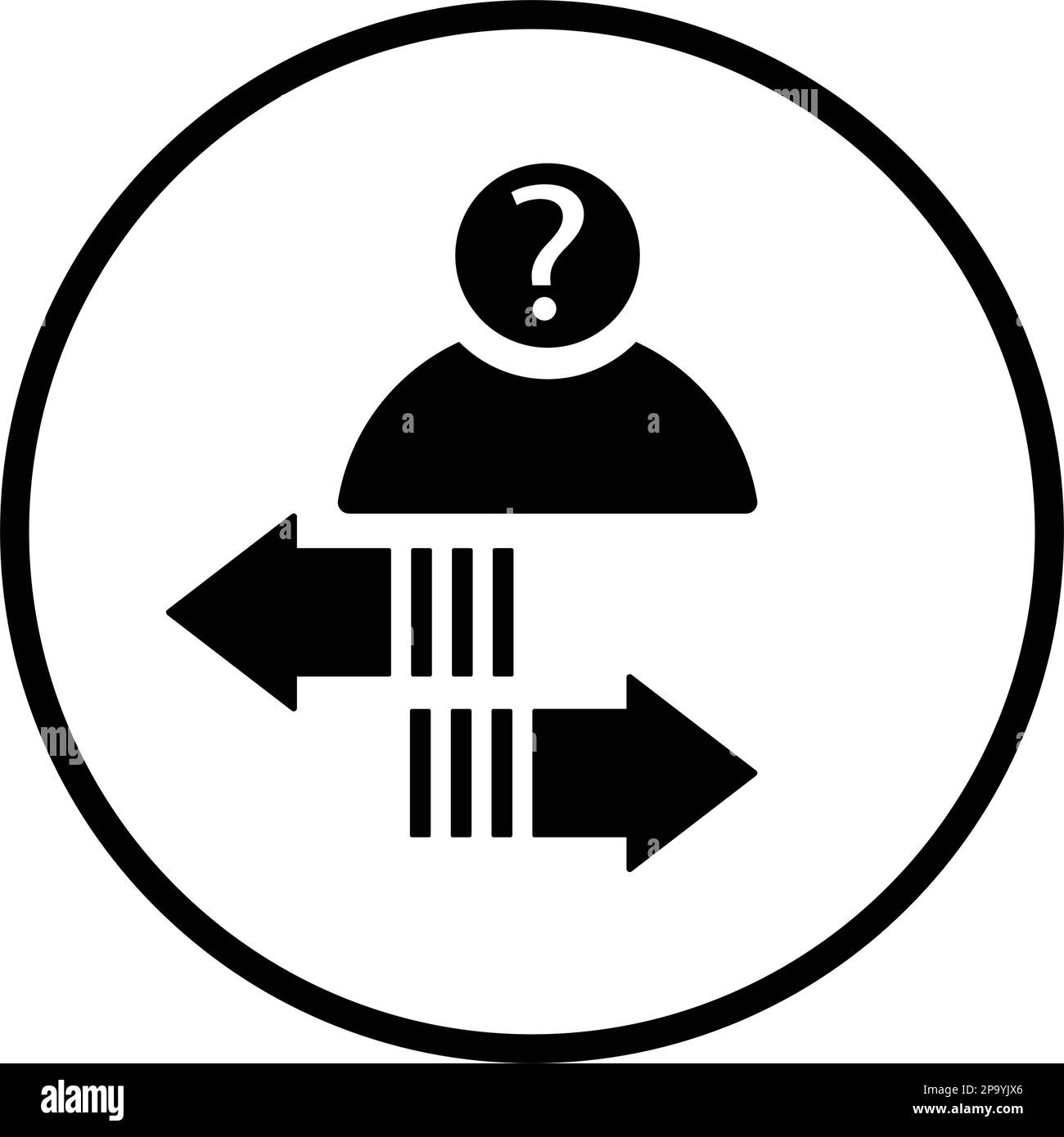 Confusion in Decision Making icon design template vector illustration for graphic and web design or commercial purposes. Stock Vector
