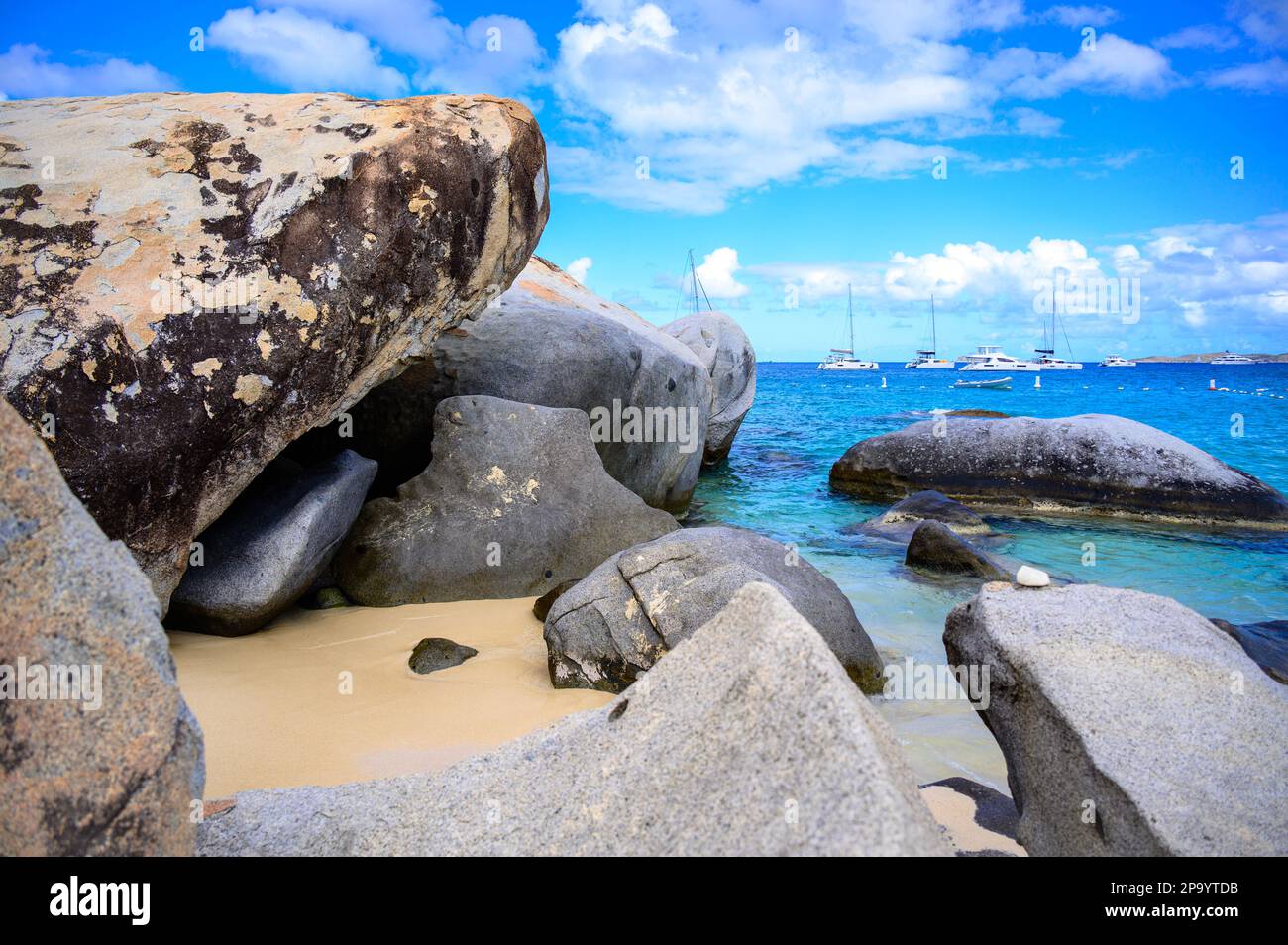 Tropical beach at the Baths in Virgin Gorda, British Virgin Islands