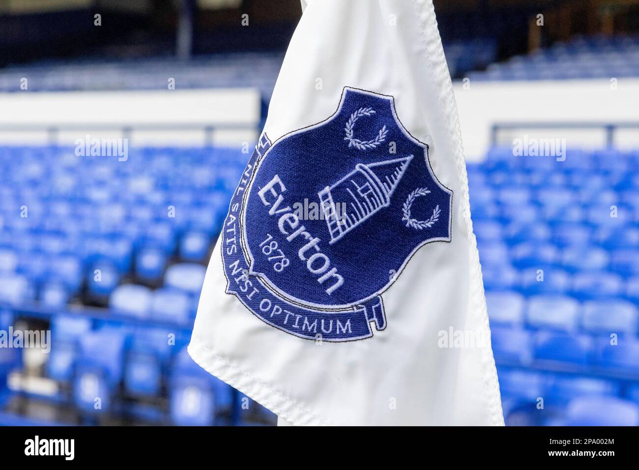 The Everton corner flag before the Premier League match Everton vs