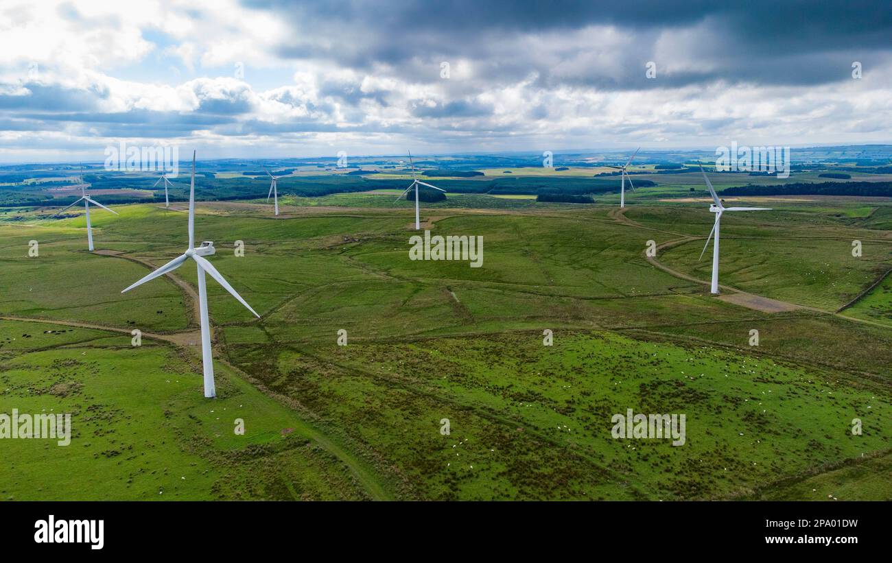 On shore British Windfarms Green Rigg Wind farm Stock Photo Alamy