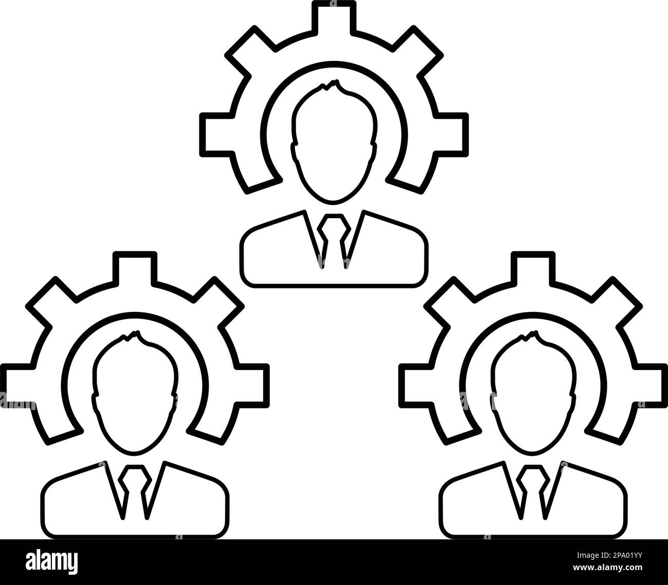 Groups of persons icon. Business team person, office teamwork people symbol  and work group isolated silhouette icons vector set Stock Vector