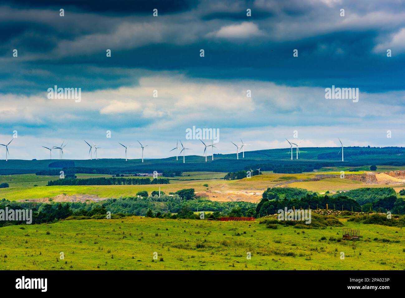 On shore British Windfarms Green Rigg Wind farm Stock Photo Alamy