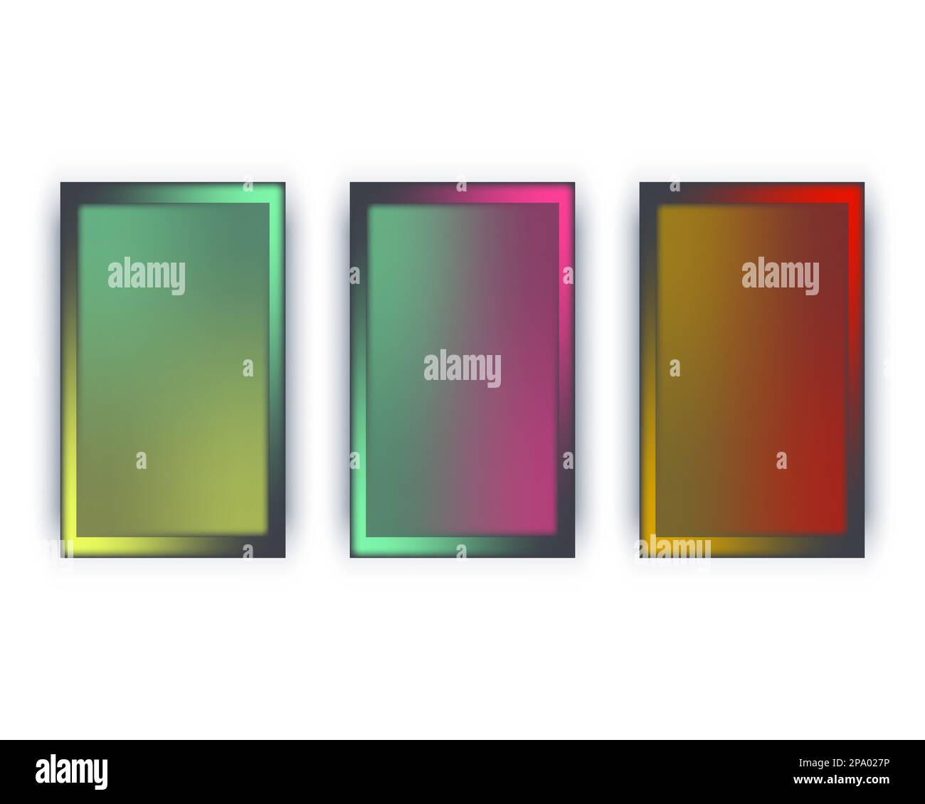 Glass morphism mesh colorful frames, colorful gradient background wallpaper Stock Photo
