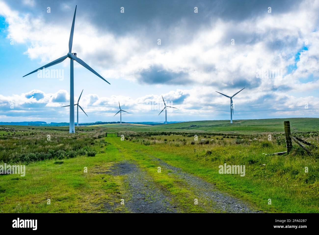 On shore British Windfarms Green Rigg Wind farm Stock Photo Alamy