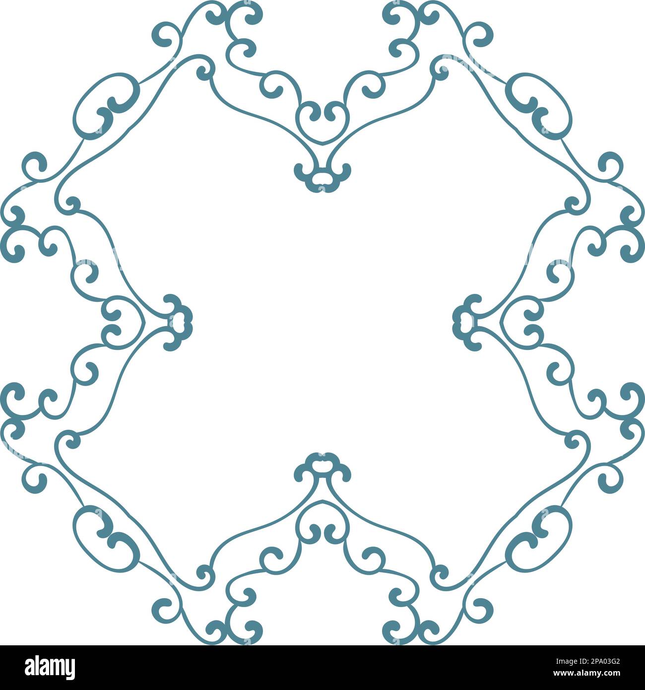 Square cross shape openwork frame, Isolated design element Stock Vector ...