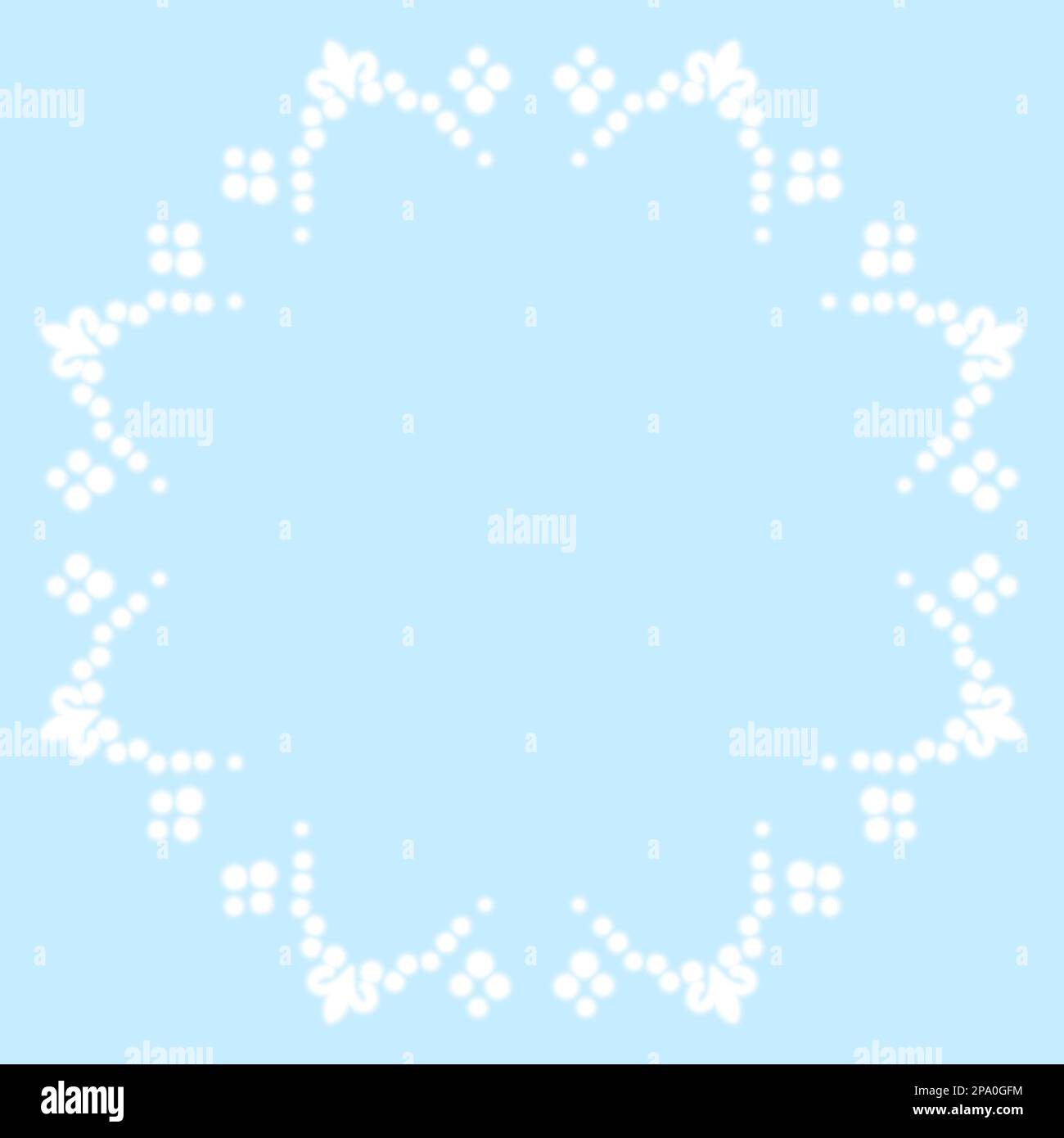White round frame, made from dots and ornamental design elements, Blur effect transparent vector Stock Vector