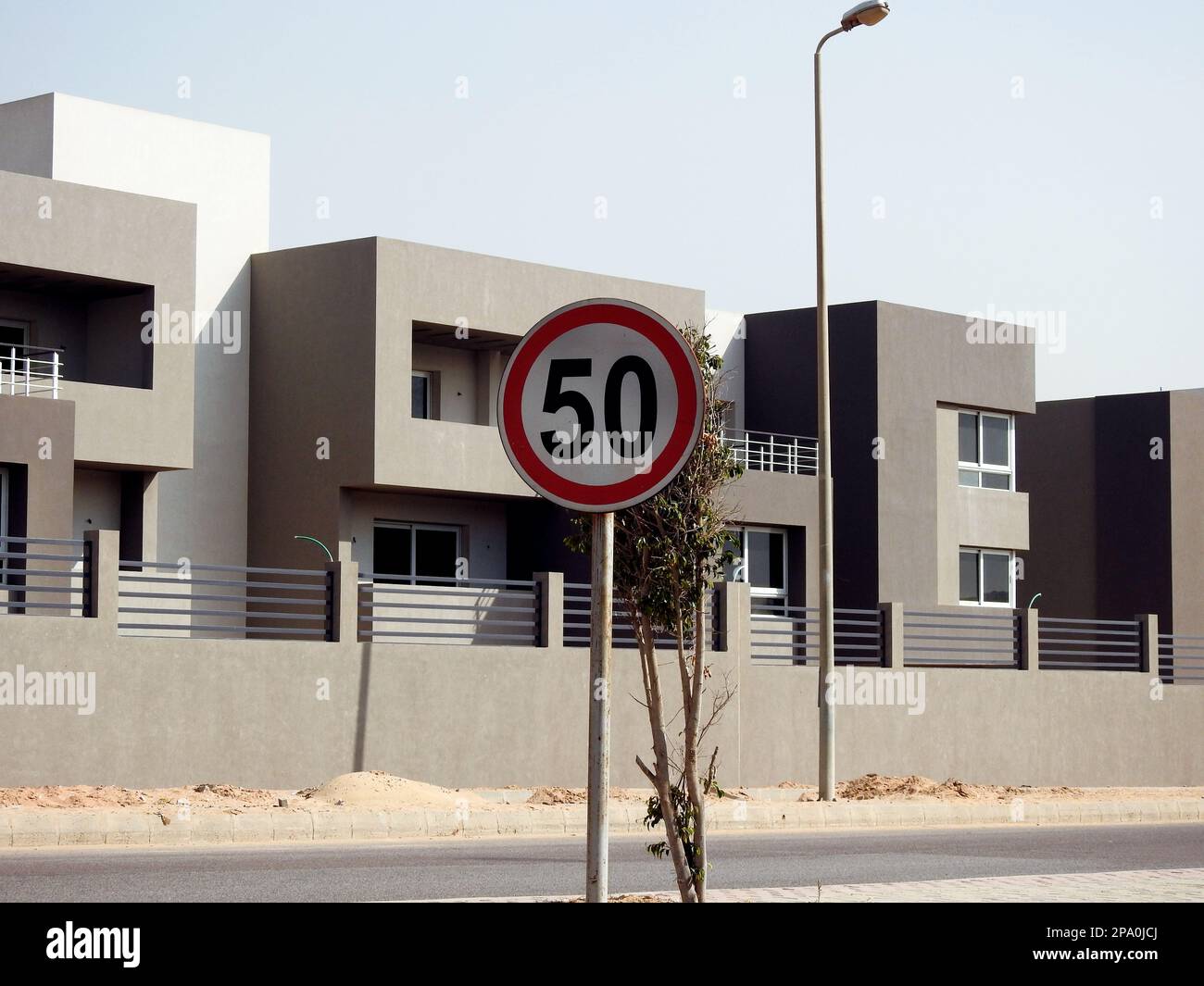 A road traffic sign in Egypt that gives an alert to drivers 50 fifty ...